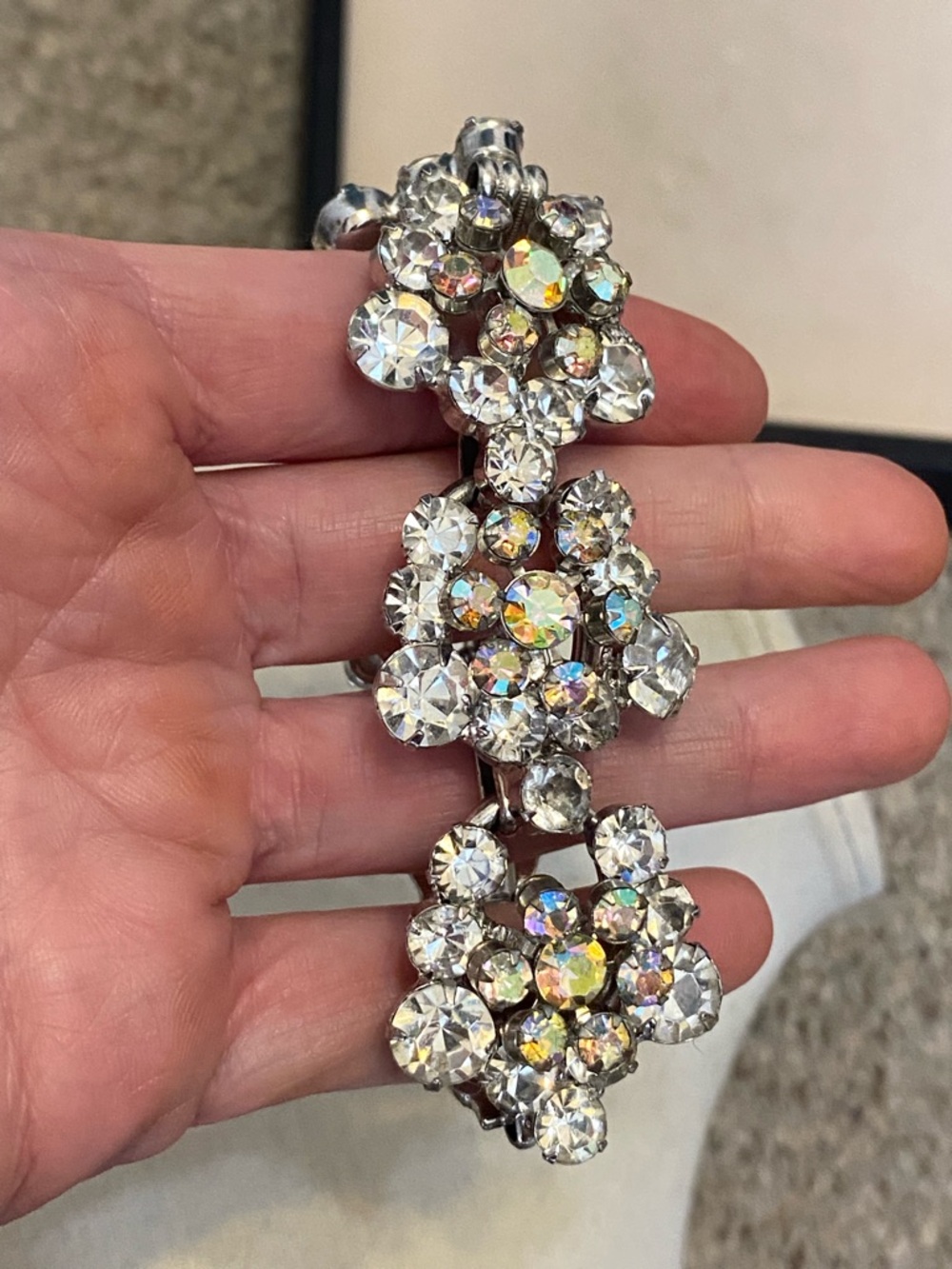Vintage Juliana 5 Link Clear Rhinestone Bracelet 1960’s - Picture 6 of 12